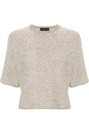 Fabiana Filippi Metallic-threading knitted T-shirt