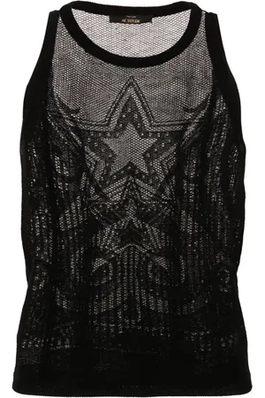 Twin-Set Star-pattern sheer top