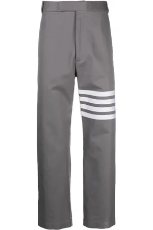 Thom Browne 4-Bar straight-leg cotton trousers