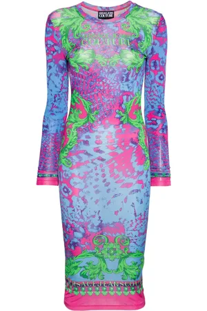 VERSACE Animalier Couture midi dress