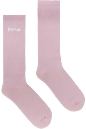 Palm Angels Logo-embroidered ribbed-knit socks