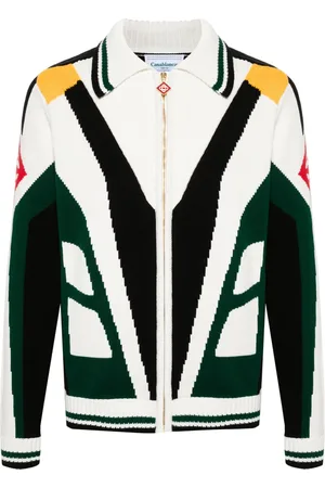 Casablanca Intarsia-knit cotton cardigan
