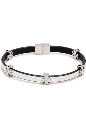 Tory Burch Eleanor logo-plaque leather bracelet