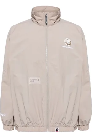 A Bathing Ape Logo-appliqu?? zip-up jacket