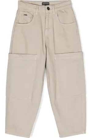 Emporio Armani Logo-plaque wide-leg jeans