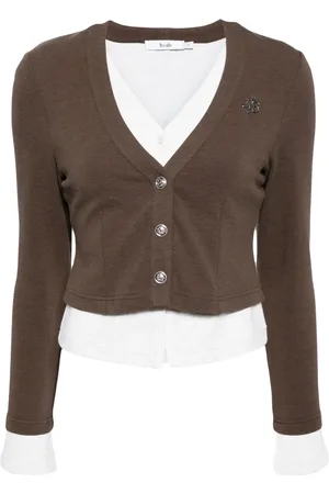 B+AB Logo-appliqué layered cardigan