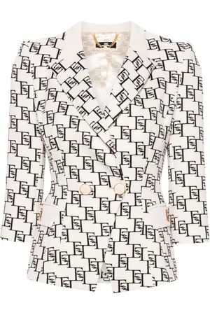 Elisabetta Franchi Logo-print crepe blazer
