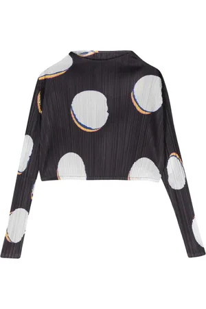 PLEATS PLEASE ISSEY MIYAKE Bean Dots pleated cropped top