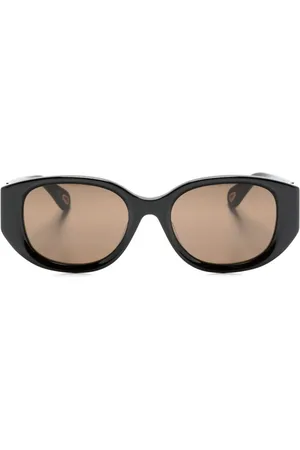 Chloé Logo-engraved round-frame sunglasses