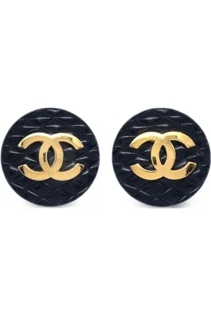 CHANEL 1990-2000s CC quilted clip-on earrings