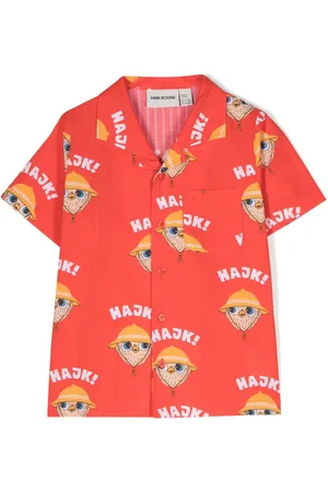 Mini Rodini Hike seersucker-textured shirt