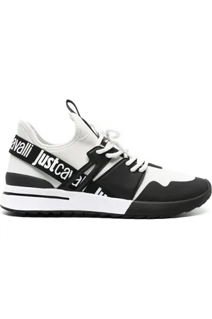 Roberto Cavalli Logo-strap mesh sneakers