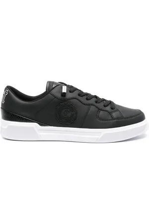Roberto Cavalli Logo-patch leather sneakers