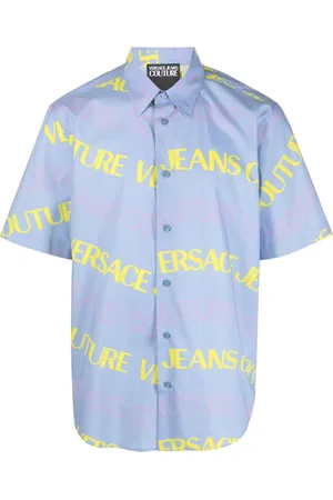 VERSACE Logo-print cotton shirt