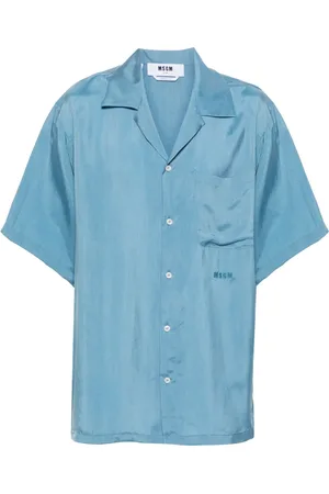 Msgm Camp-collar satin shirt