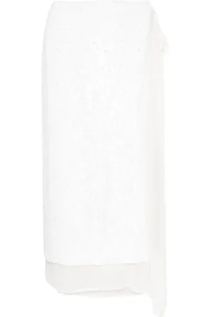 P.A.R.O.S.H. Sequinned wrap midi skirt