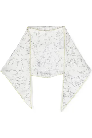Fabiana Filippi Contrasting piped-trim silk scarf