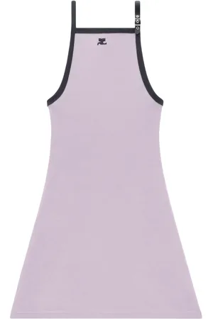 Courrèges Logo-embroidered cotton minidress