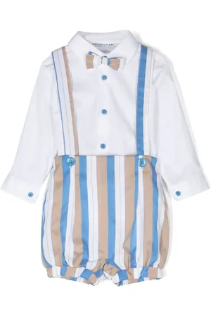 COLORICHIARI Striped cotton shorts set