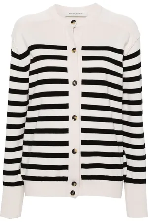 Serafini Logo-embroidered striped cardigan