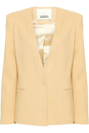 Isabel Marant crinkled metallic blazer - Yellow