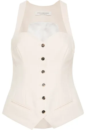 Serafini Sleeveless sweetheart-neck top