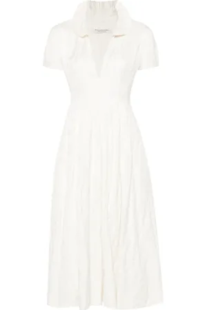 Serafini V-neck pleated midi dress