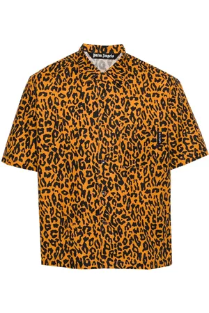Palm Angels Leopard-print poplin shirt