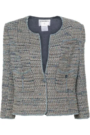 CHANEL 2003 frayed tweed jacket