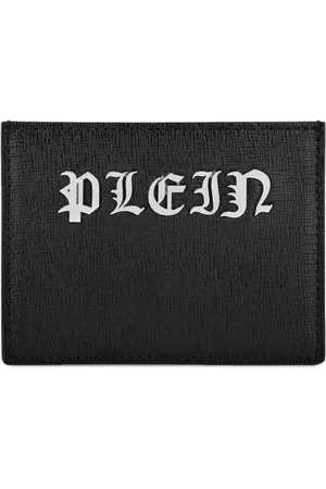 Philipp Plein Monogram-plaque leather cardholder