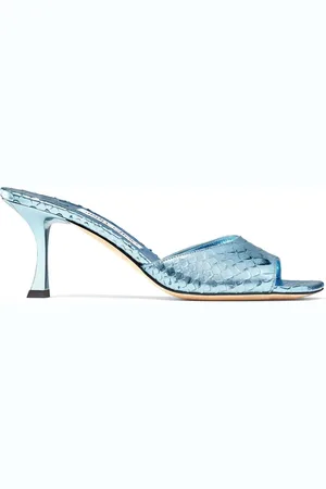 Jimmy Choo Val 70mm metallic leather mules