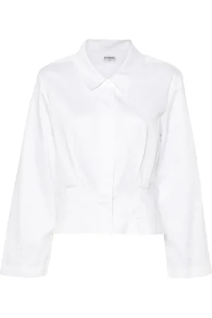 CHANEL 2000s pleated poplin shirt