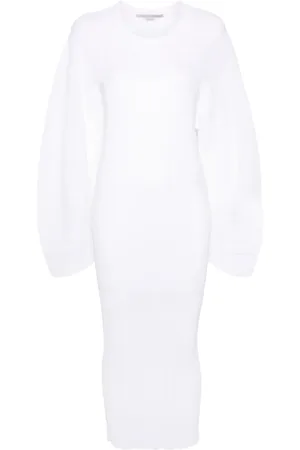 Stella McCartney Plissé fine-knit midi dress