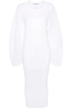 Stella McCartney Plissé fine-knit midi dress