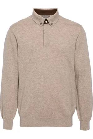 N.PEAL Long-sleeve knitted polo shirt