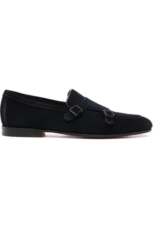 santoni Suede monk shoes