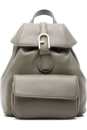 Furla Logo-buckle leather backpack