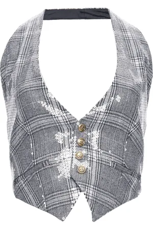 Retrofete Haddy checked halterneck top