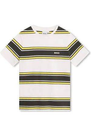 HUGO BOSS Stripe-print logo-print T-shirt