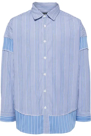 FIVE CM Striped panelled cotton shirt