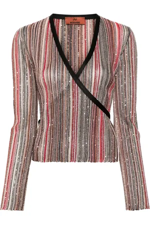Missoni Striped sequined wrap jumper