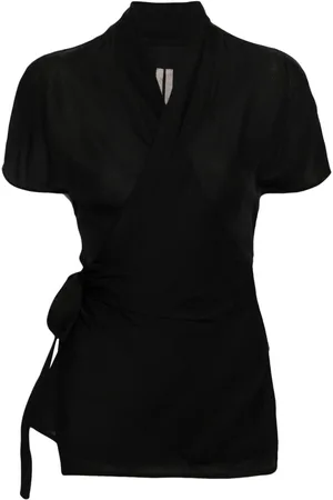 Rick Owens Silk-blend wrap blouse