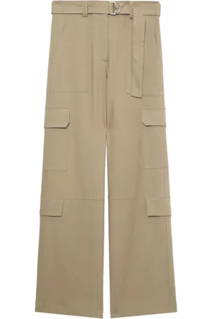 Msgm Belted woven cargo trousers