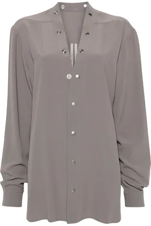 Rick Owens Crepe press-stud blouse