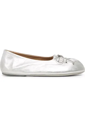 MARSÈLL Metallic leather ballerina shoes
