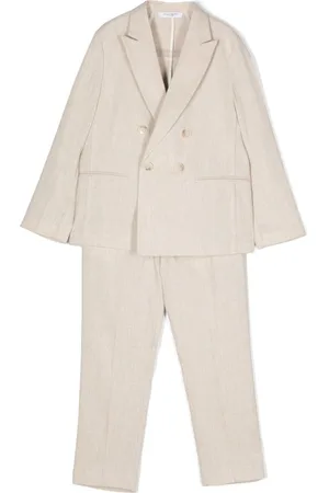 Paolo Pecora Kids peak-lapels double-breasted suit - Blue