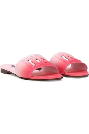 Dolce & Gabbana Logo cut-out leather slides