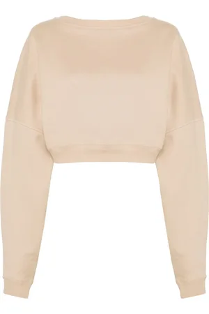 Saint Laurent Logo-embroidered cropped sweatshirt