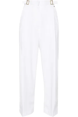 HERNO Buckle-detailed straight trousers