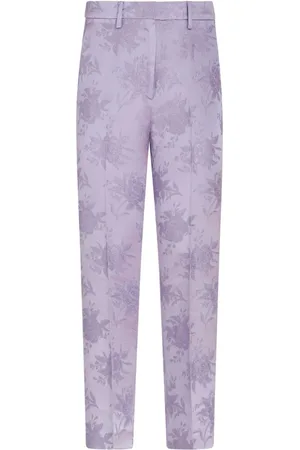 Etro Floral-jacquard tailored trousers